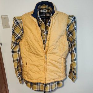 Land's End yellow & navy blue vest, excellent condition, size L (14-16)